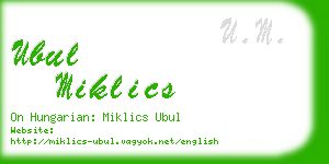 ubul miklics business card